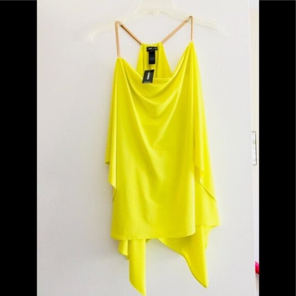 Express Sleeveless Metal Chain Top Layered Yellow - Picture 1 of 5